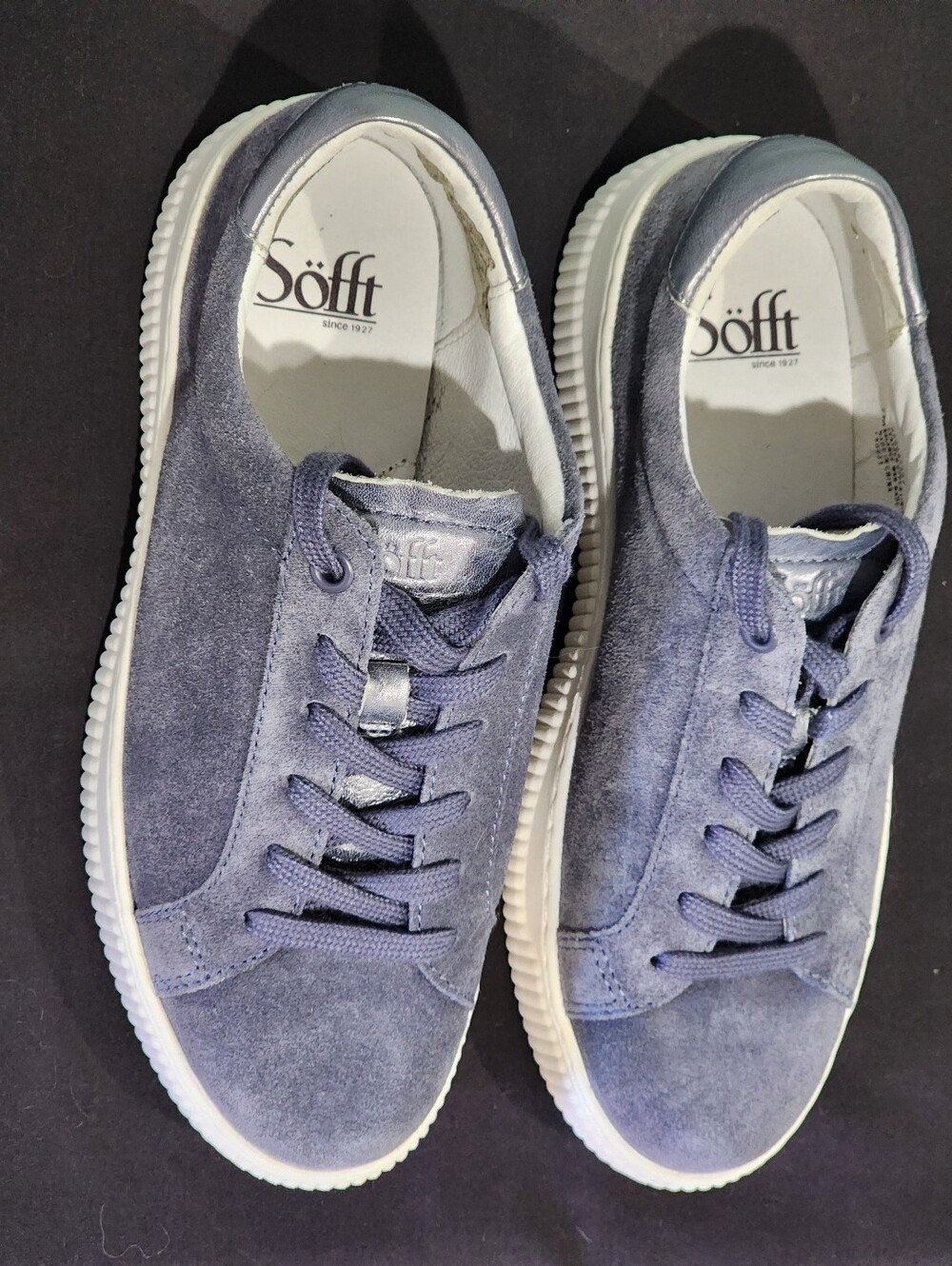 SOFFT | Fianna Lace-Up Suede Sneakers | Washed Indigo/Steel | U.S. Womens 7 - Picture 3 of 10
